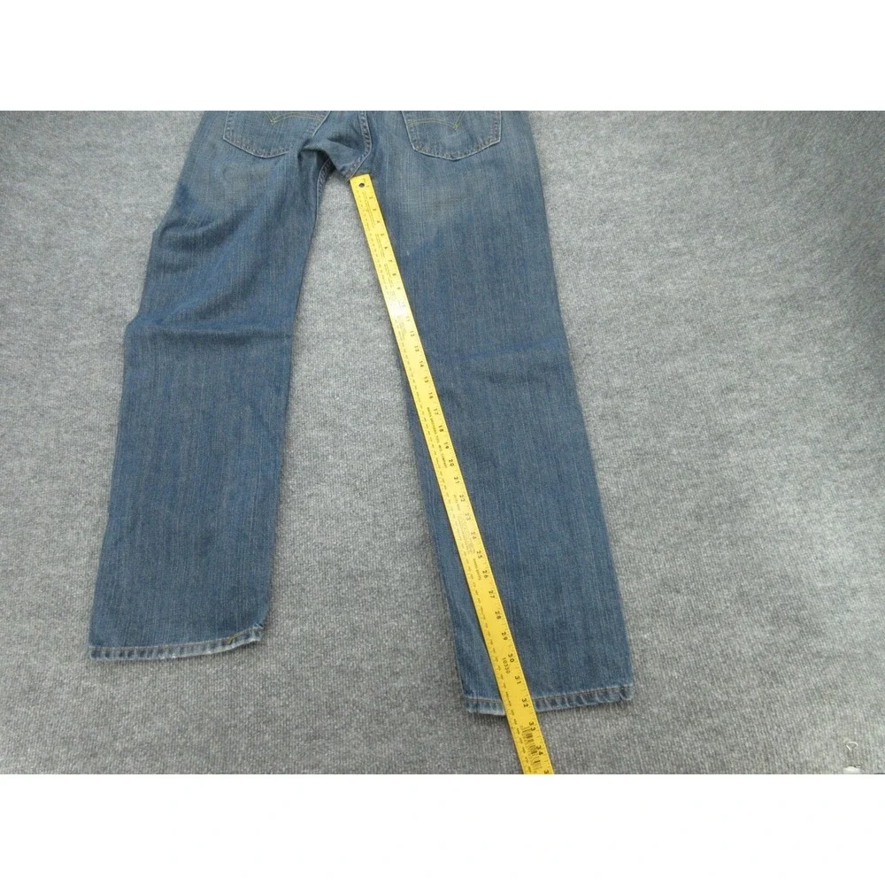 Levis Mens Jeans 505 Regular Fit Blue Denim Straight Leg Y2K 36x34